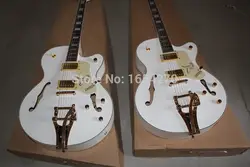 Фабрика белого Gretsch Сокол 6120 Полу полый Средства ухода за кожей Джаз Электрогитары с Bigsby тремоло в наличии 151112