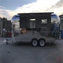 Huanmai 2018 New Type Stainless Steel Mobile Food Carts Catering Food Trucks Concession Trailers 5.3M