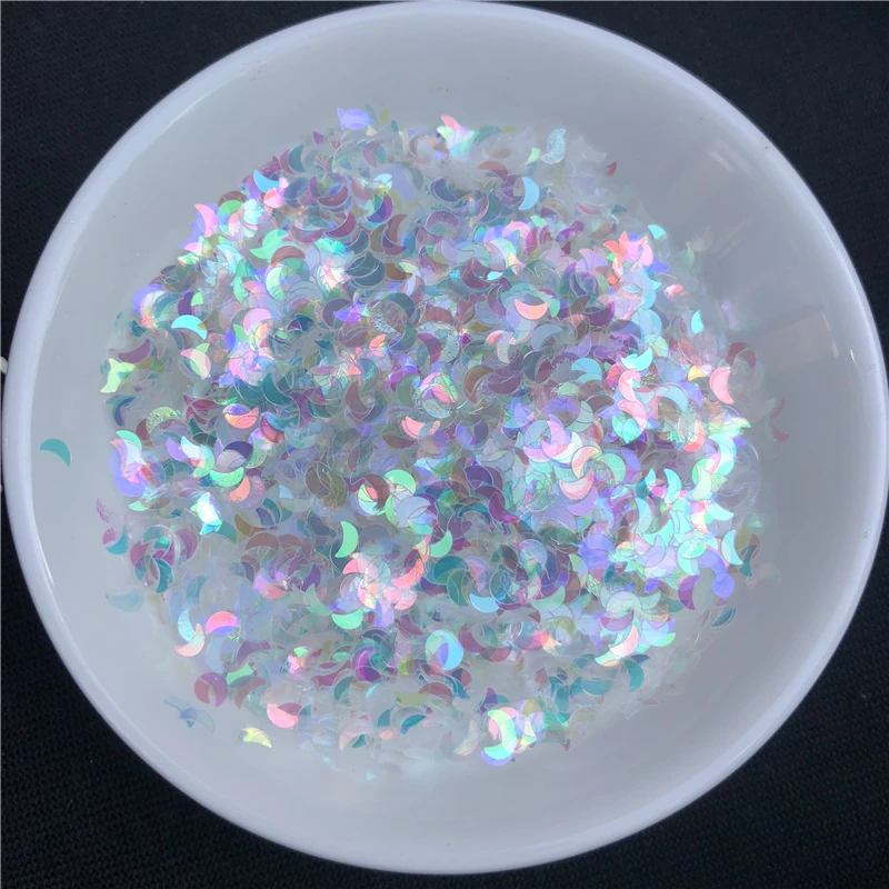 

10g/Pack Ultrathin 3mm Moon Shape Sequins for Nail art PET Colorful Paillettes Sequin Wedding Craft Decoration confetti