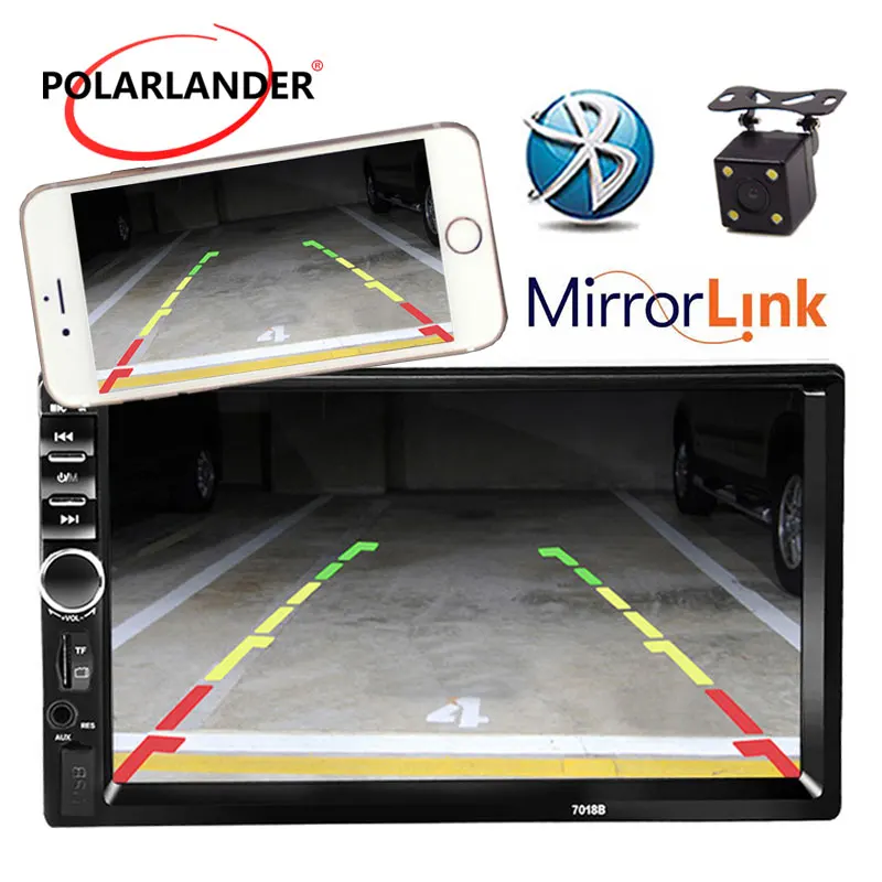 

Optional 170 degree CCD support rearview camera 7 Inch LCD Touch Screen Car Radio Player Bluetooth 2 Din Car Audio Mirror Link