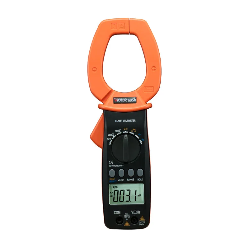 

VICTOR VC6050 Digital Clamp Meter Auto Range AC DC Voltage Current 2000A Resistance Capacitance Tester Amper Clamp New