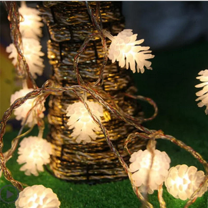

5M 28leds Pinecone LED String Light AC220V EU plug christmas garland New Year party Wedding Decoration Lights