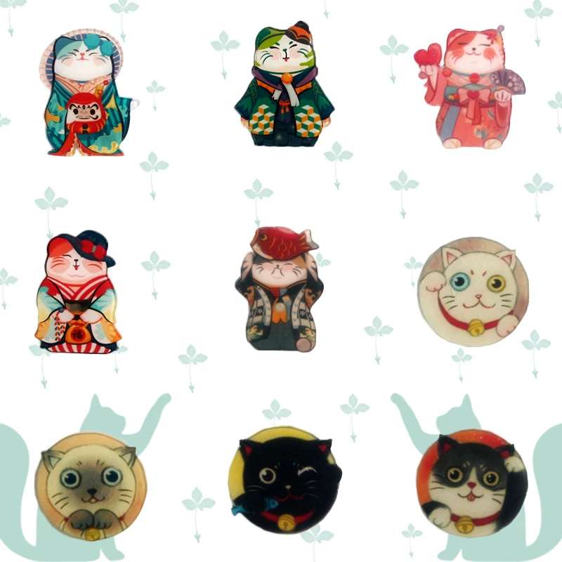 

Kawaii Blink Cat Lovely Cartoon Acrylic Badge Brooch Pin Icons Badges DIY Backpack Icons Badges For Clothing Badges Accessories