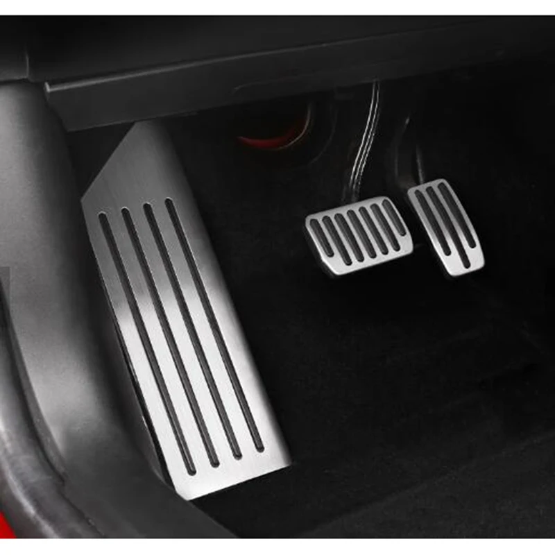 

high quality Car Footrest Pedal for Tesla Model 3 2017 2018 Stainless Steel Plate Cover Trim Accelerator Brake Foot Rest Pedal