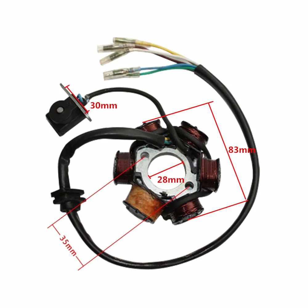 GOOFIT 6 катушечный статор генератор зажигания для GY6 50cc 70cc 90cc 110cc 125cc Мопед ATV Байк K079
