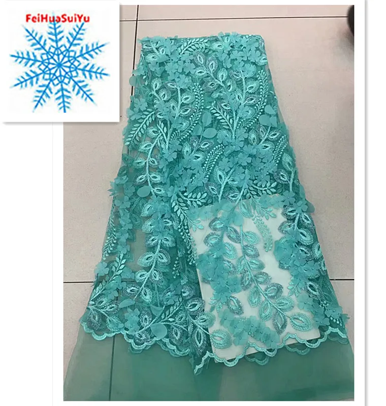 

nice appliqued lace fabric 2018 the latest net tulle lace fabric with 3D flowers beautiful french lace for wedding dpm112