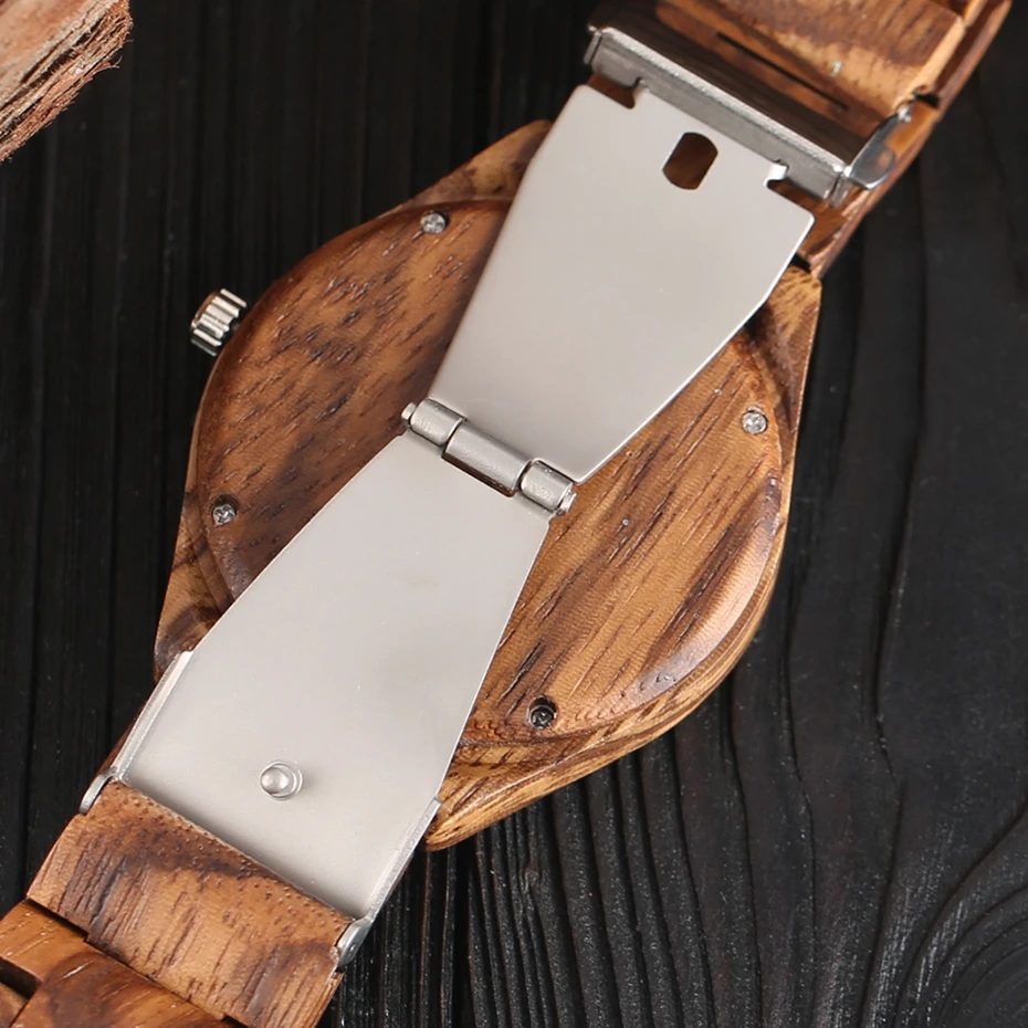 Luxury Natural Handmade Wood Watch Minimalism Top Gift Analog Coffee Maple Men Full Wooden Bangle Hours Clock relogio de Madeira 2018 (12)