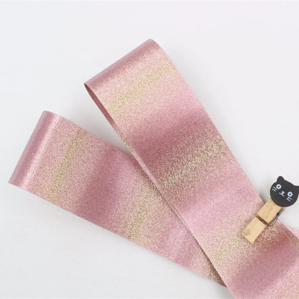 

16728-1F, 10 yards / roll 38 mm gold ribbon Christmas party wedding favor decorative, gift wrapping materials, color optional.