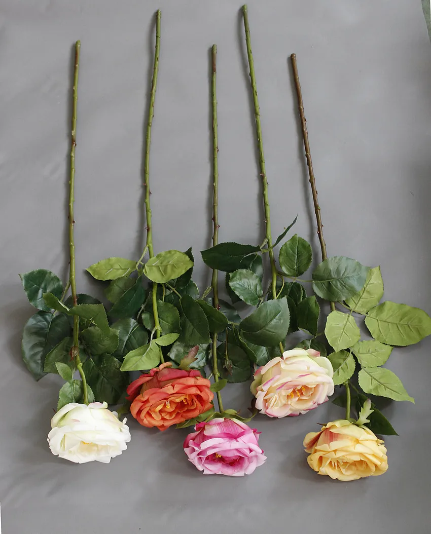 artificial peonies silk peonies rose flower wedding bouquet fake flower head  (24)