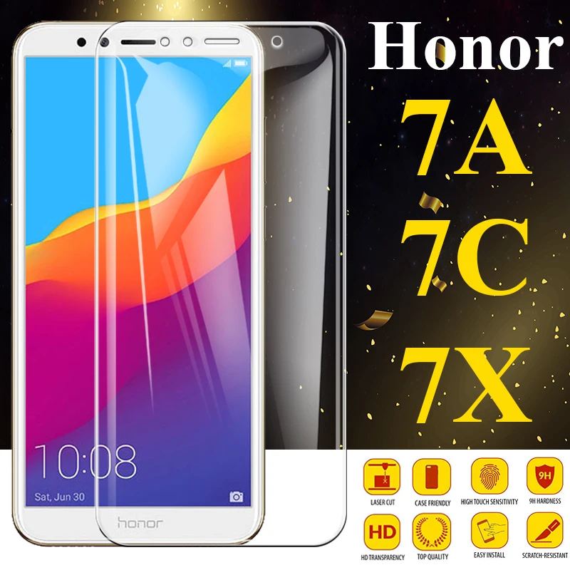 

Protective glass on for huawei honor 7a pro screen protector 7c 7x 7s tempered glas 7 a c x s armor huaway honer tremp cam film