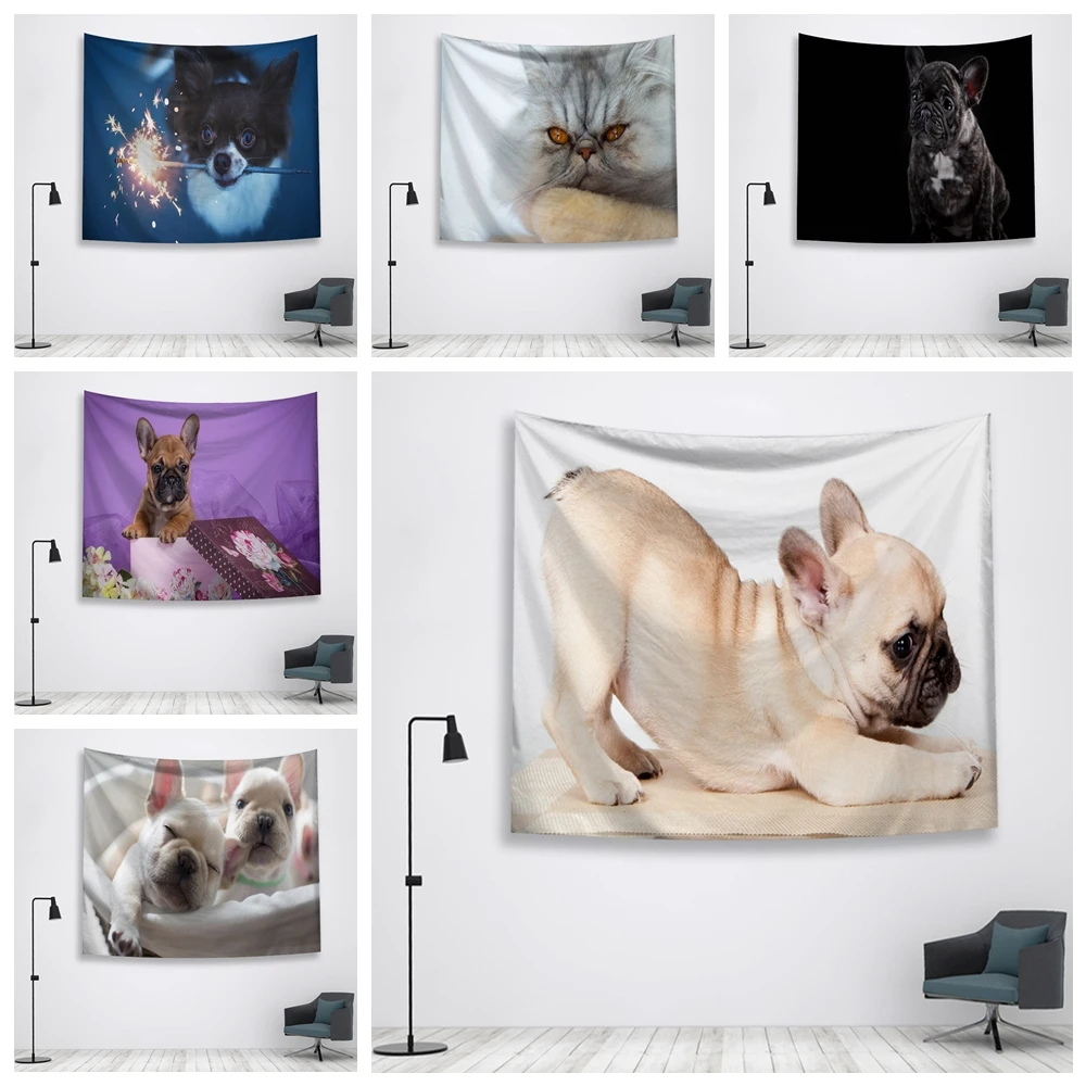 

Sweet Bulldog Tapestry Blanket Wall Hanging Wall Tapestry Wall Fabric College Dorm Headboard Historic 4 Size Farmhouse Decor