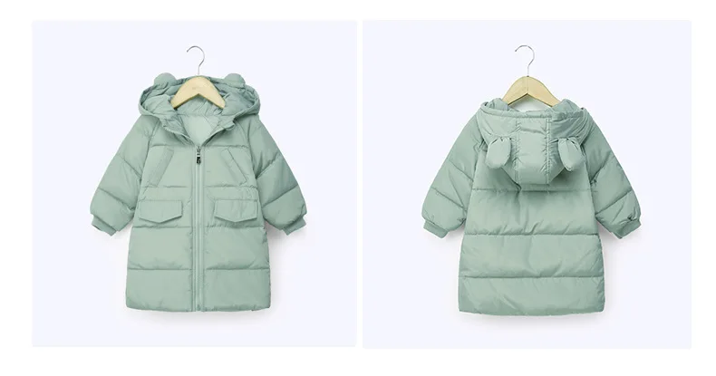 Зимние детские куртки, пальто для мальчиков и девочек, теплые пуховики, пальто с капюшоном средней длины, детская куртка для От 2 до 8 лет