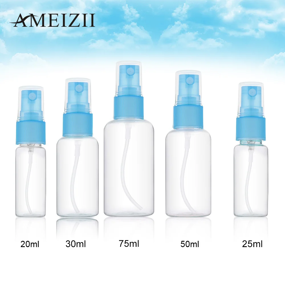 

1Pcs Spray Refillable Bottles Travel Plastic Perfume Atomizer Refillable Mini Empty Bottles Cosmetic Containers 10ml 25ml 50ml