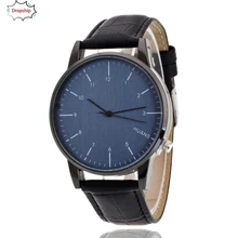 OYOKY Модные мужские с кожаным ремешком аналоговые кварцевые vogue часы 18Oct5