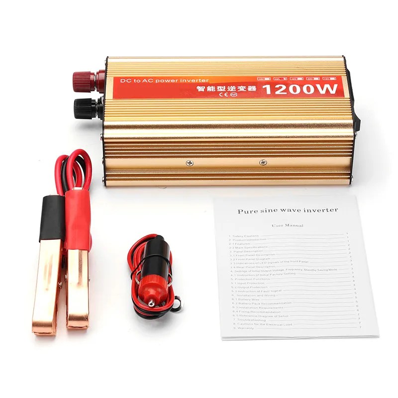 

DC 12V/24V/48V To AC 220V 1200W Modified Sine Wave Power Inverter LCD Converter