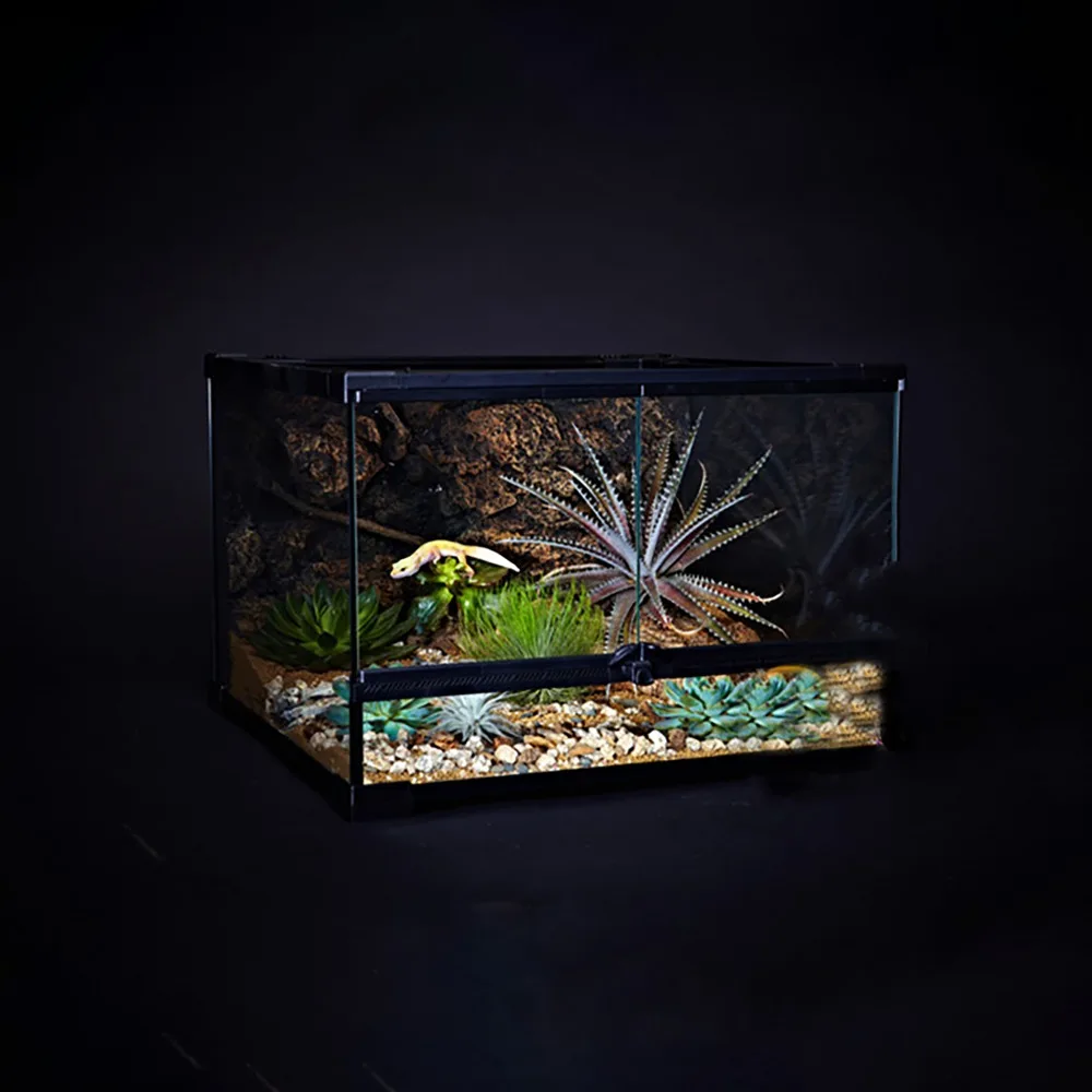 Геометрическая стеклянная коробка ящерица, змея черепаха Хамелеон разведение ящик для рептилий экологический Ландшафтный тропический лес Танк Террариум большой
