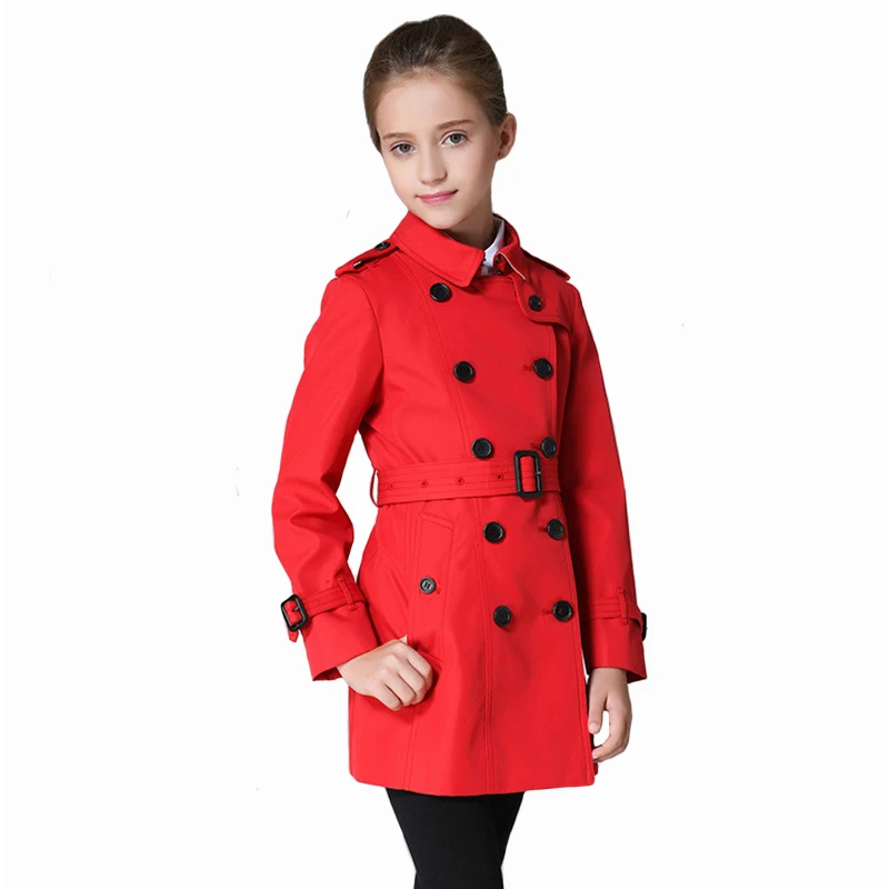 New Brand Autumn Coat for Girls Outerwear Kids Coats Slim Fit Long with