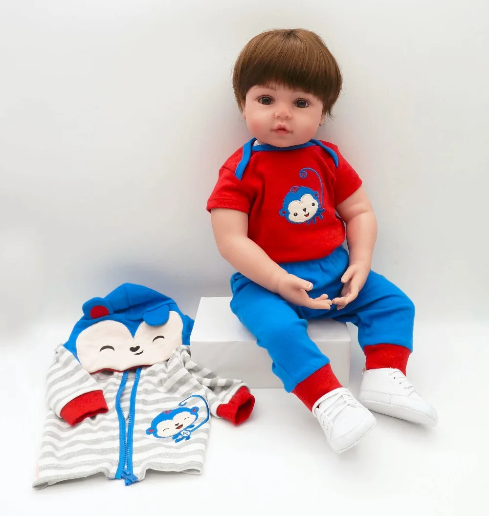 Короткие волосы 61 см кукла Bebe Кукла Reborn Мягкая новорожденный мальчик подарок для