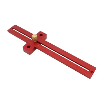 

1Pc Carpenter wood worker Aluminum Alloy scribing ruler woodworking T type hole ruler marking tool