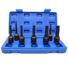 7 шт. шестигранный наконечник Комплект 1/" квадратного привода 78 мм длиной воздействия шестигранные ключи H5 H6 H7 H8 H10 H12 H14 втулка для шестигранной головки бит метрических 5 мм-14 мм