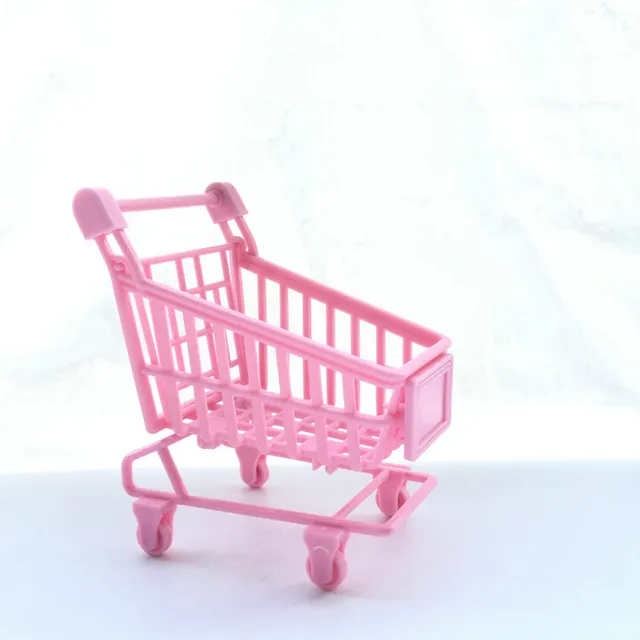 3 Colors Baby Trolley Supermarket Handcart Toy Carts Storage Folding Mini Shopping Cart Basket
