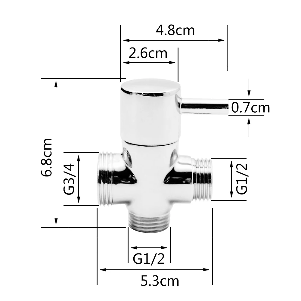 3 Way Brass Chrome Faucet Bidet Shower Diverter Shower Head Arm Diverter T Connector 2 Functions Faucet Valve for Shower Mixer 3 Way Brass Chrome Faucet Bidet Shower Diverter Shower Head Arm Diverter T Connector 2 Functions Faucet Valve for Shower Mixer