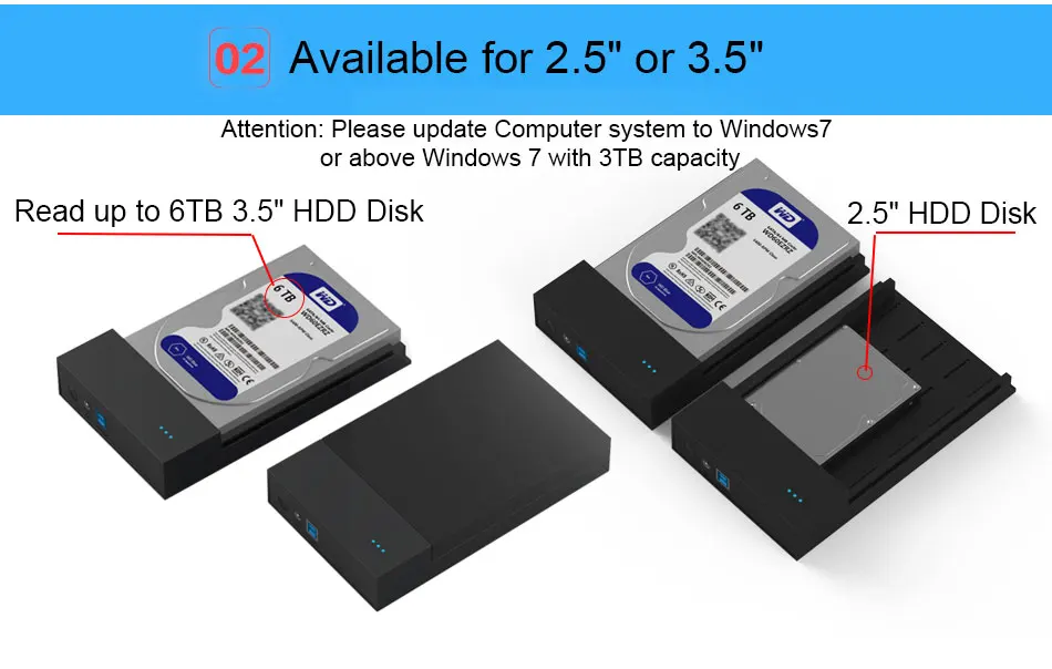 Blueendless hdd box 3,5 ''пластиковый корпус жесткого диска 3,5'' hdd caddy Высокоскоростной USB 3,0 жесткий чехол 3,5 с разъемом зарядного устройства переменного тока