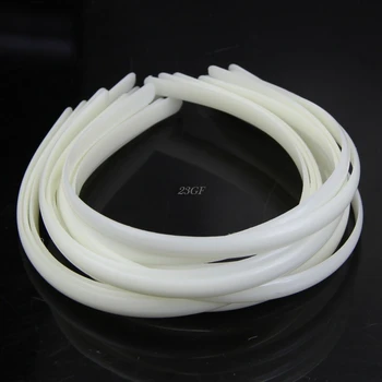 

12Pcs White Fashion Plain Lady Plastic Hair Band Headband No Teeth Hair DIY Tool