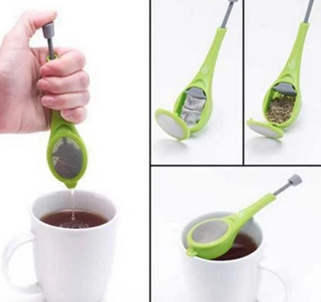 

50pcs/lot Tea Infuser Built-in plunger Healthy Intense Flavor Reusable Tea bag Plastic Tea Coffee Strainer Kitchen Accessories