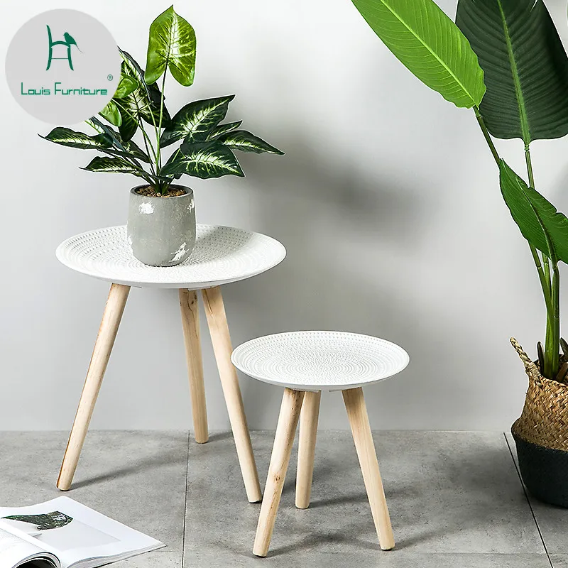 

Louis Fashion Nordic Style Simple Small Tea Table Modern Creative Home Furnishings Living Room Circular Sofa Decoration Edge