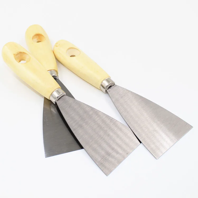 2.5'' 18CM Stainless Steel Putty Knife Handle Paint SCRAPER PUTTY KNIFE SET tool Decoration Solid Wood Blade | Инструменты