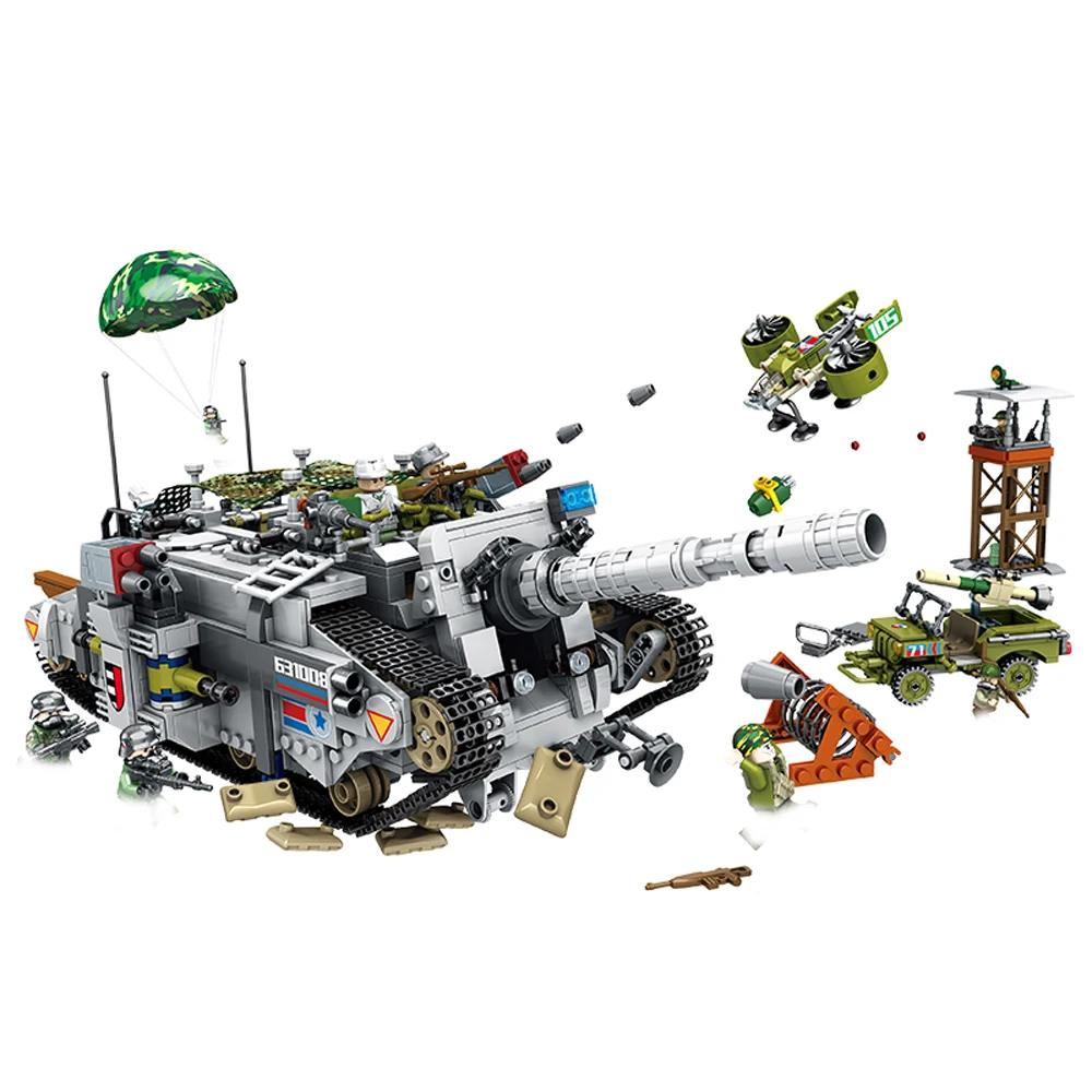 

hot military WW2 army tank vehicles base command post war mech MOC Building Blocks model figures bricks toys for children gift