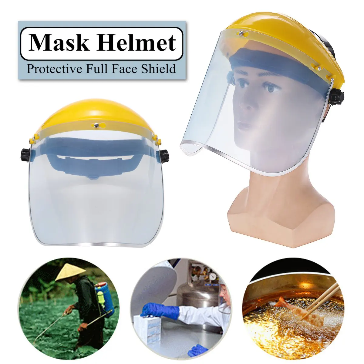 

Full Face Protective Mask Welding Helmet Anti-UV Clear Safety Anti-Shock Anti Splash Shield Visor Workplace Protection Supplies