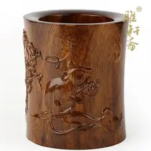 Красное дерево полный набор Художественная Скульптура мышь из зодиака деревянная ручка украшение