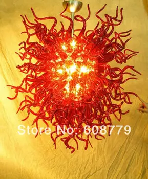 

Medium Size Art Lighting Red Glass Chandelier For House Decoration