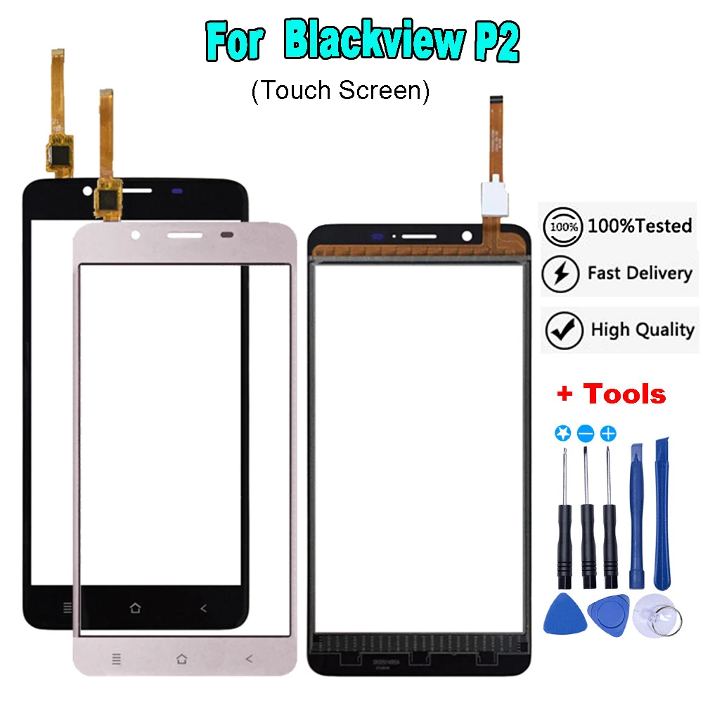 

5.5"inch For Blackview P2 / P2 Lite Touch Screen Lens Sensor Touch Panel Replacement Mobile Accessories+Free Tools