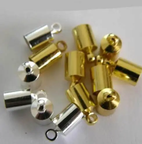 

200pcs Vintage Gold Silver Metal copper Cord End Tip Caps For 2.5mm Leather Necklace Bracelet Jewelry Findings Accessories A720