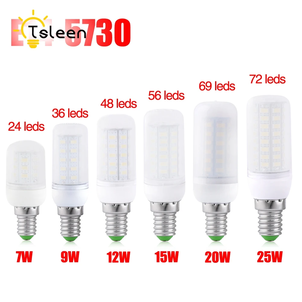 Недорогая Светодиодная лампа 220 В сверхъярсветильник свет 5730 SMD 7 Вт 12 15 20