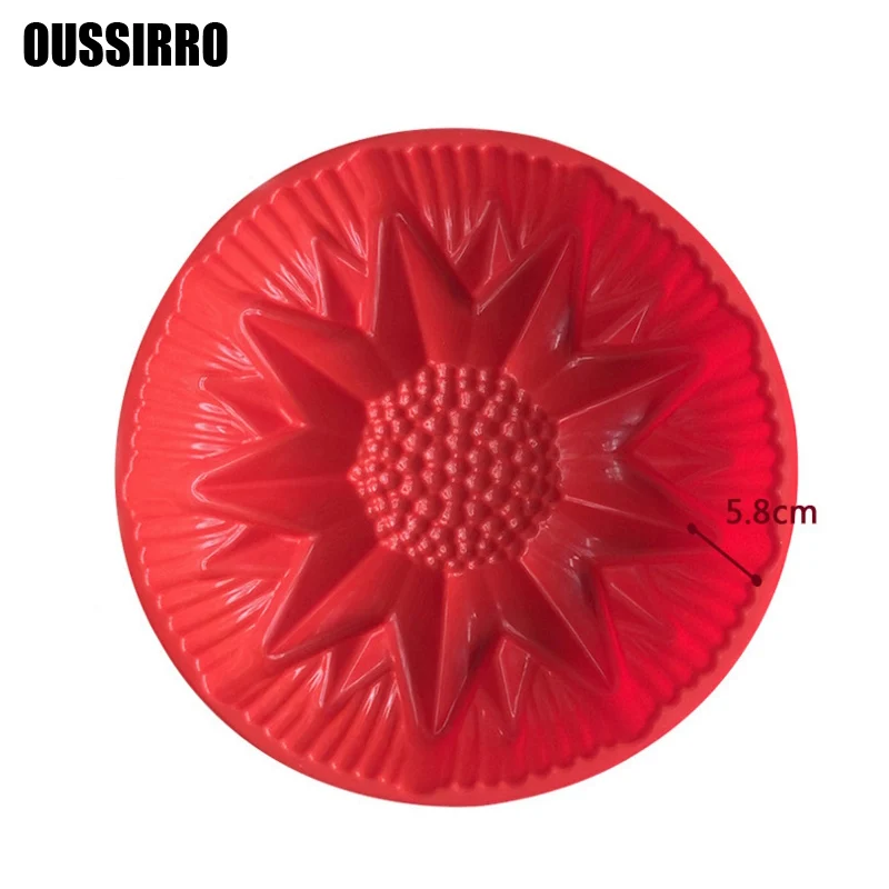 RSCHEF 1pc Big silicone cake dessert molds large sunflower styling