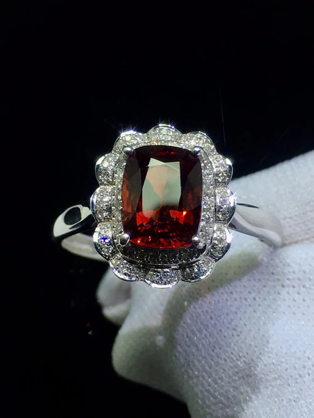 Шпинельное кольцо настоящие хорошие драгоценности 18 К розовое золото AU750 натуральные красные шпинельные камни 1.8ct бриллианты женский