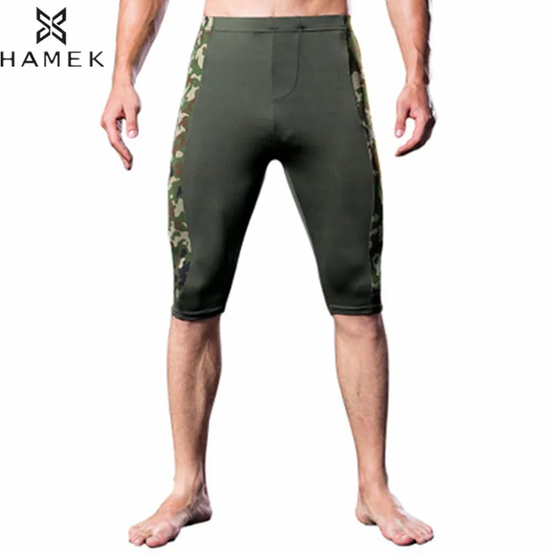 Men Knee Length Running Leggings High Elastic Compression Athletics