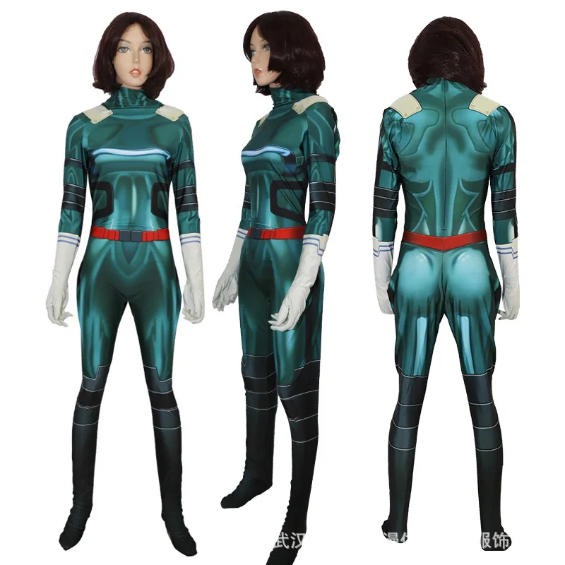 Костюмы для косплея My Hero academic Midoriya Izuko Deku мужчин и женщин костюм зентай облегающий