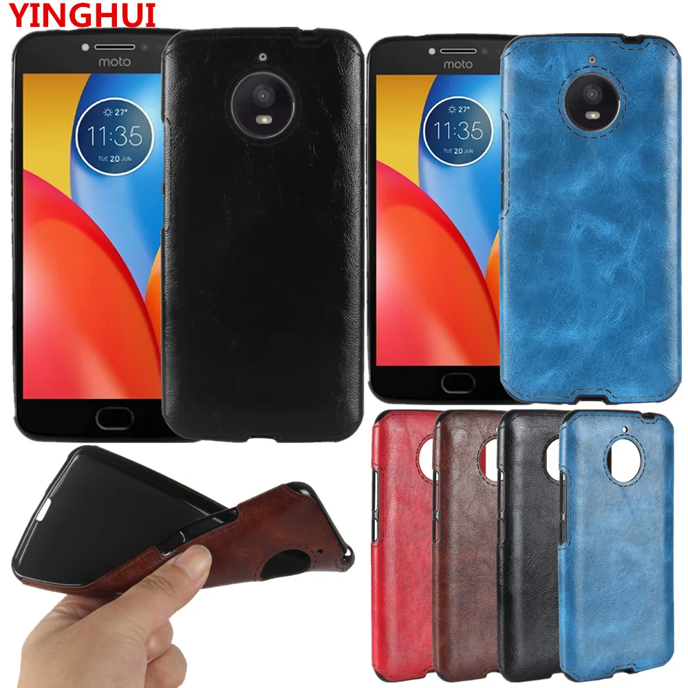 For Motorola Moto E4 Plus Case Luxury PU Leather Protective Back Cover