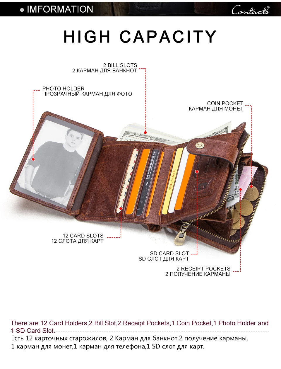 Контакты маленький кошелек мужской натуральная кожа бумажник визитница портмоне мужское кошелёк мужской кошельки