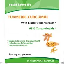 Органический куркумин 1300 мг с экстрактом черного перца-95% куркуминоидов, естественная противовоспалительная боль в суставах-60 отсчетов