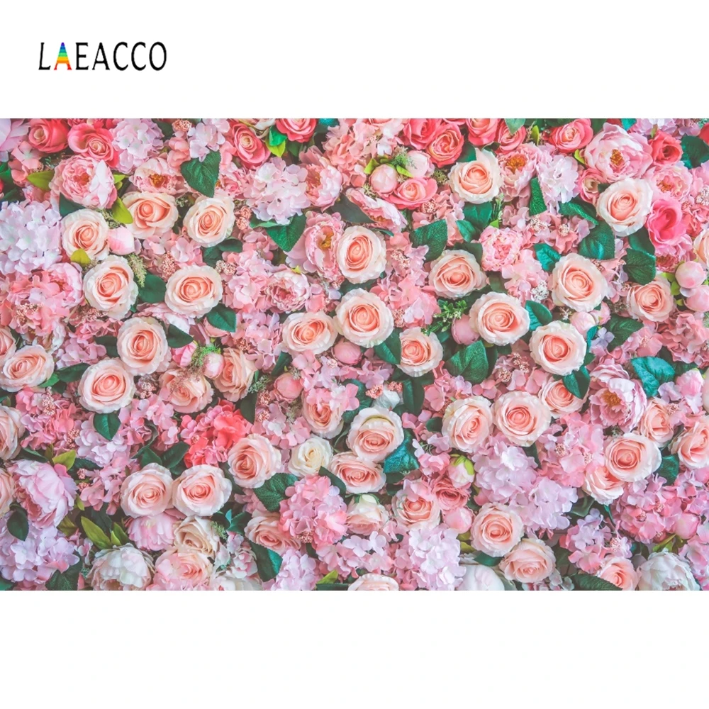 Laeacco Colors Flowers Leaves Wedding Romantic Love Photography Background Customized Photographic Backdrops For Photo Studio