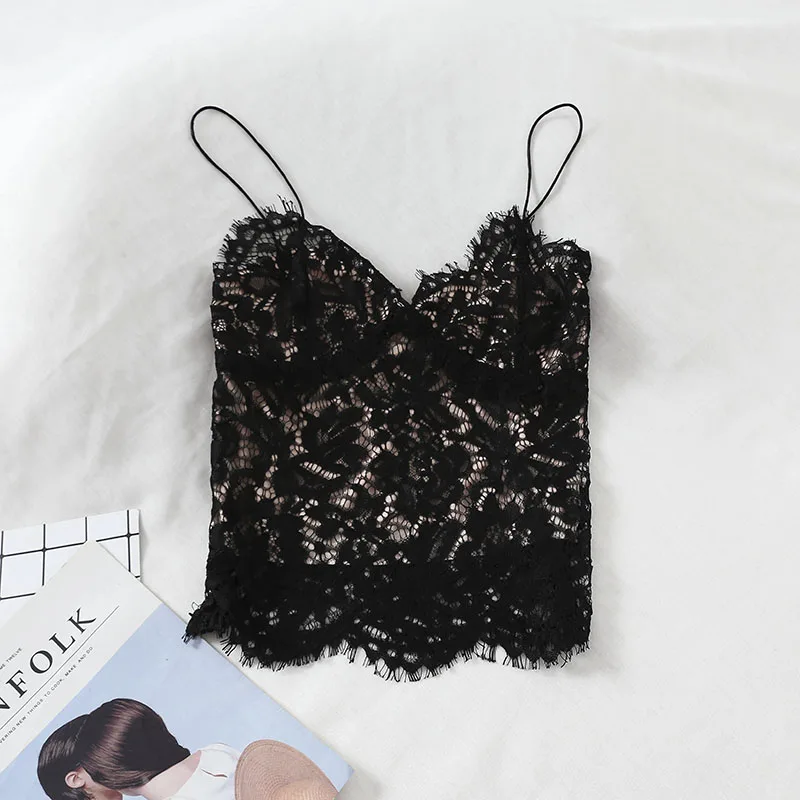 

2019 new fashion women's camis Temperament versatile fashion base lace sexy camis G555