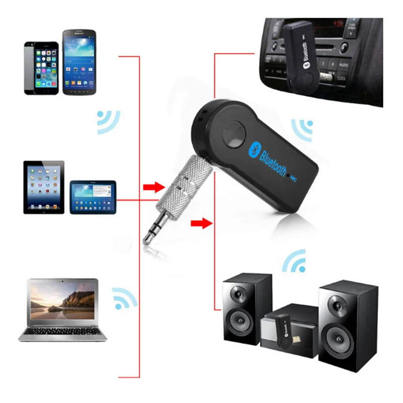 

Hot Sale Portable Car Wireless Bluetooth Adapter 3.5 MM AUX Audio Stereo Music Bluetooth Car Audio Car Receiver Hands-free