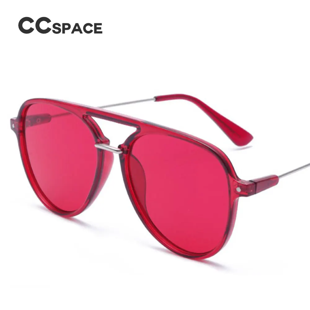 

CCSPACE 8 Colors Red pilot Sunglasses Men Women Transparent Frame Celebrity Net Red 13C Brand Glasses Designer Eyewear 45485