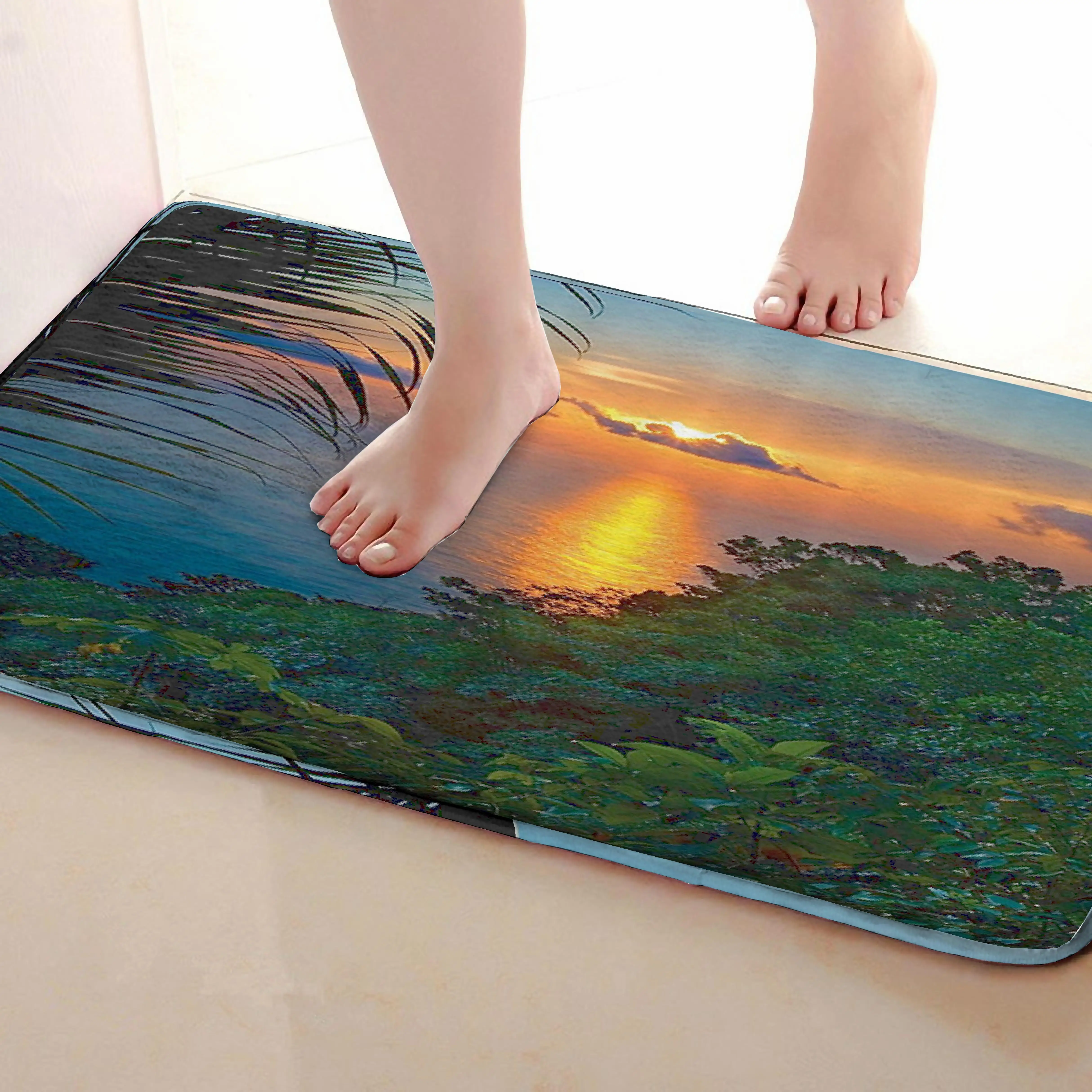 Установка солнцезащитный стиль Коврики для улицы, смешной Противоскользящий коврик для ванной, дверные коврики, дверные коврики под входную дверь